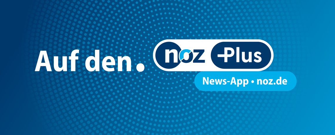 Werbung für noz Plus: „Auf den Punkt.“ mit Verweis auf die News-App und die Website noz.de auf blauem Hintergrund.